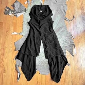 2003 archival comme des garcons wool avant garde shawl vest with train sz xs/s